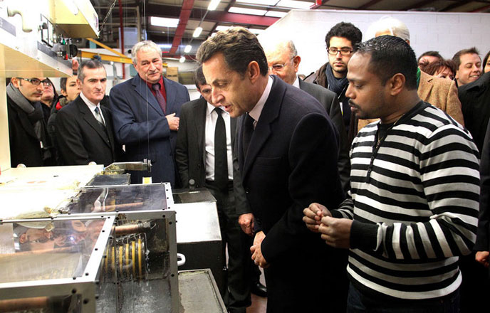 Axon Câble : Visite de Nicolas Sarkozy